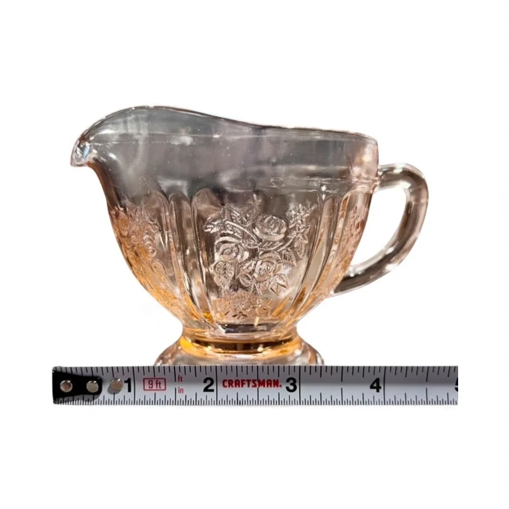Federal Sharon Pink Depression Glass Roses Creamer
